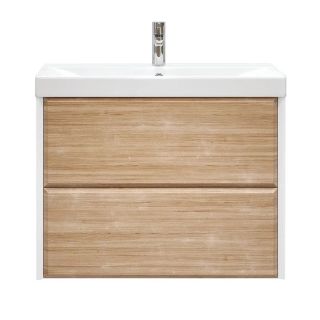 Тумба под раковину подвесная Velvex Gesso tp.GES.9696.80.2Y белый матовый/дуб сонома, 80 см